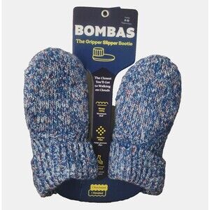 Bombas Gripper Slipper Sherpa Lined Bootie Toddler 8 - 10 Blue New NWT
